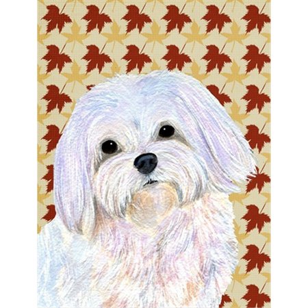 PATIOPLUS 40 x 40 in. Maltese Fall Leaves Portrait Flag Canvas House Size PA951220